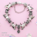 LB6898-BC กำไลชาร์มโทนเงินเซตม้า